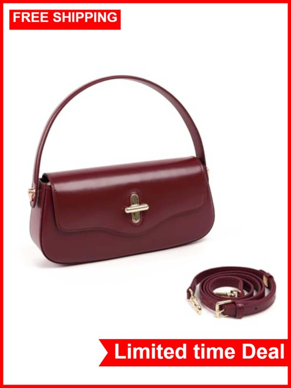 Genuine Leather Crossbody Bag with Top Handle